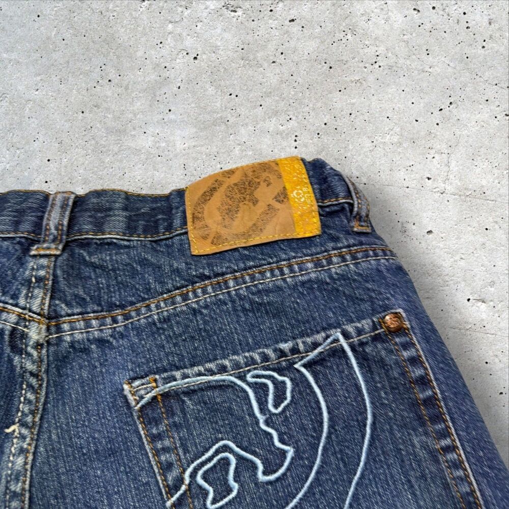 Ecko Unltd Youth Baggy Jeans Blue Denim Rhino Pocket Y2K 2000s Streetwear - Picture 8 of 14
